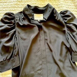 Frame Gillian Puff Sleeve Silk Blouse Size L